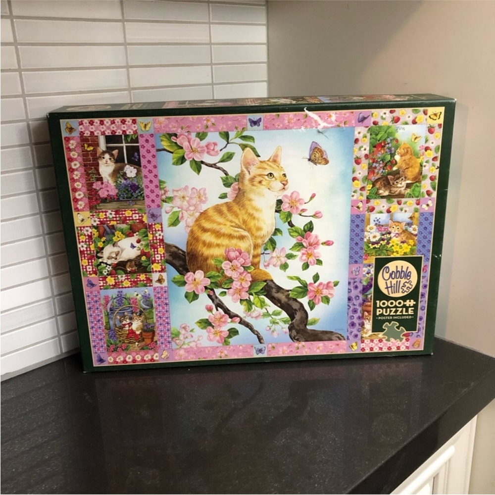 Cobble Hill Blossoms and Kittens 1000 piece puzzle